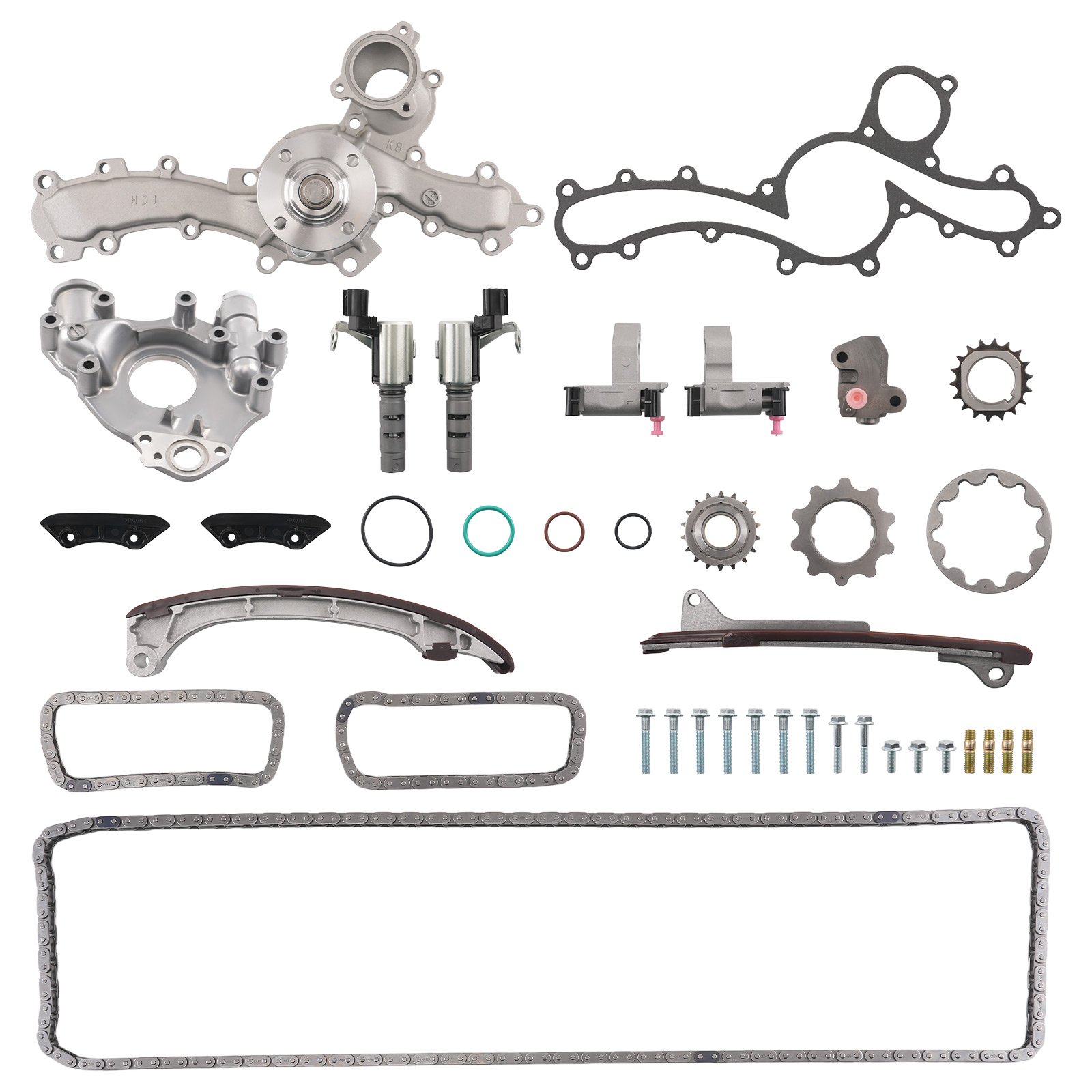 Engine Timing Chain Set for Toyota 4Runner 4.0L 1GR-FE K536 w/ Solenoids