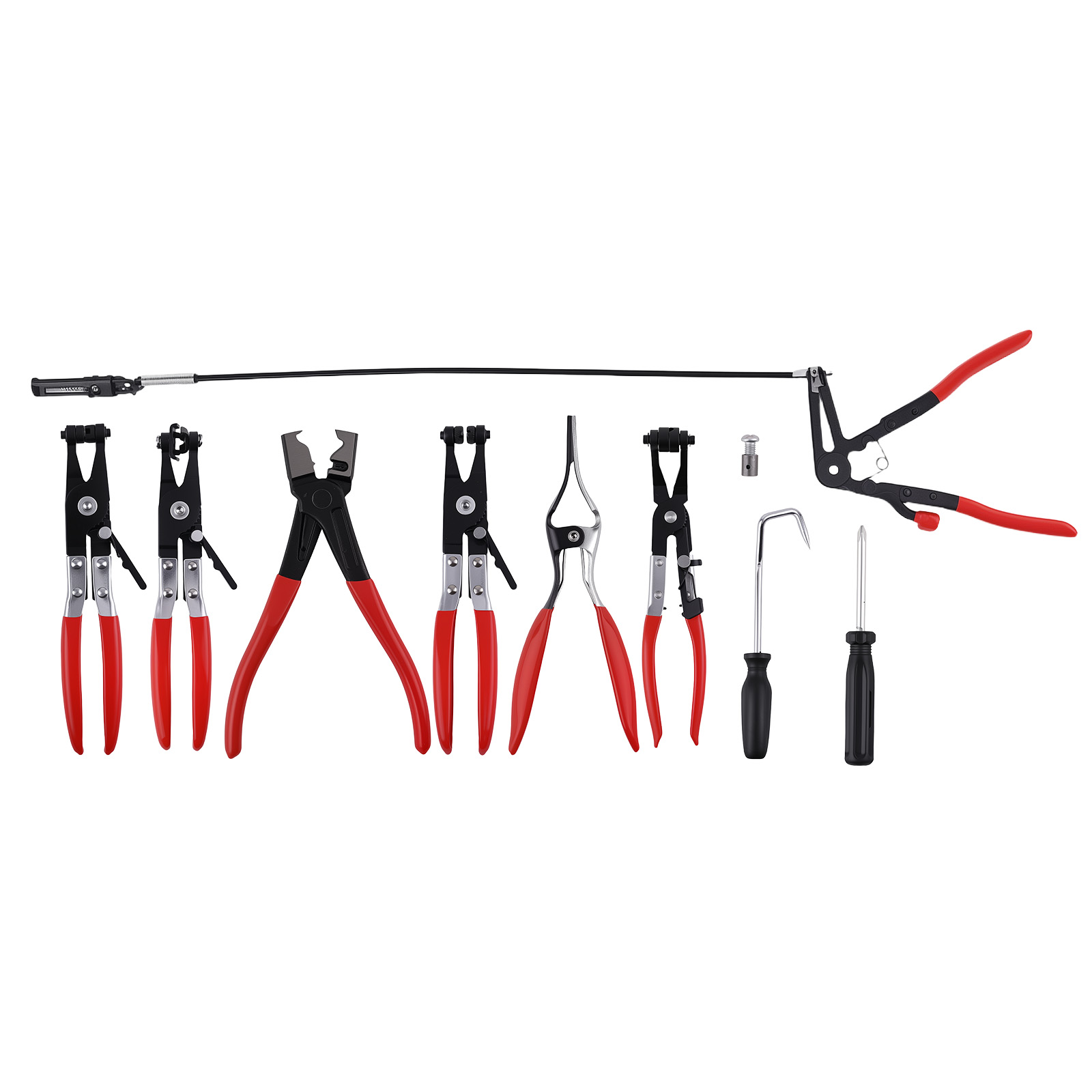9PCS Hose Clamp Pliers Set for Car Radiator & Fuel Oil Line Removal Kit