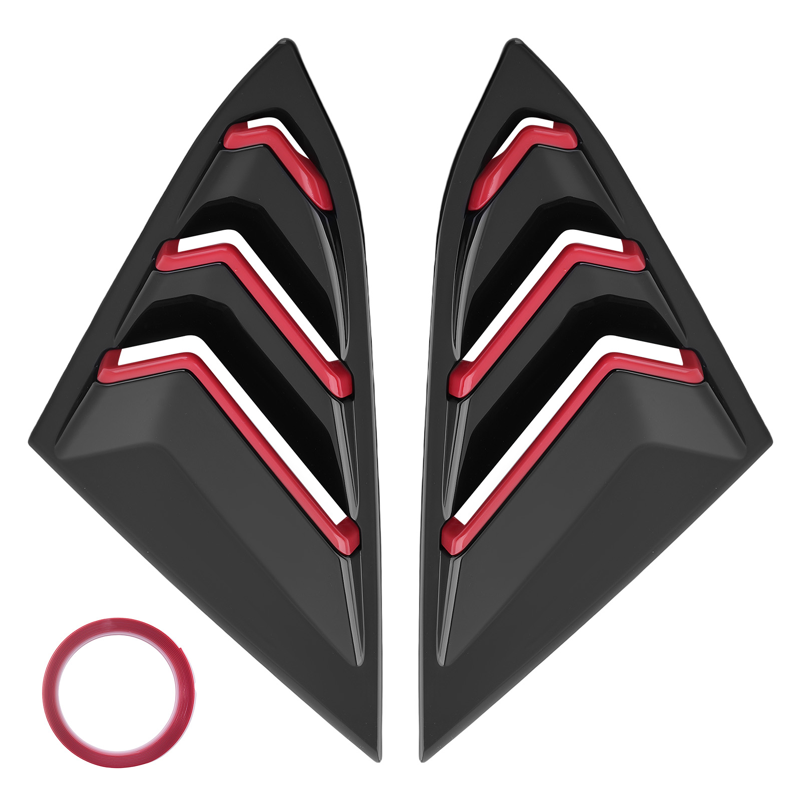 Side Quarter Louvers Window for Honda Civic 4-Door 2016-2021 Gloss Black