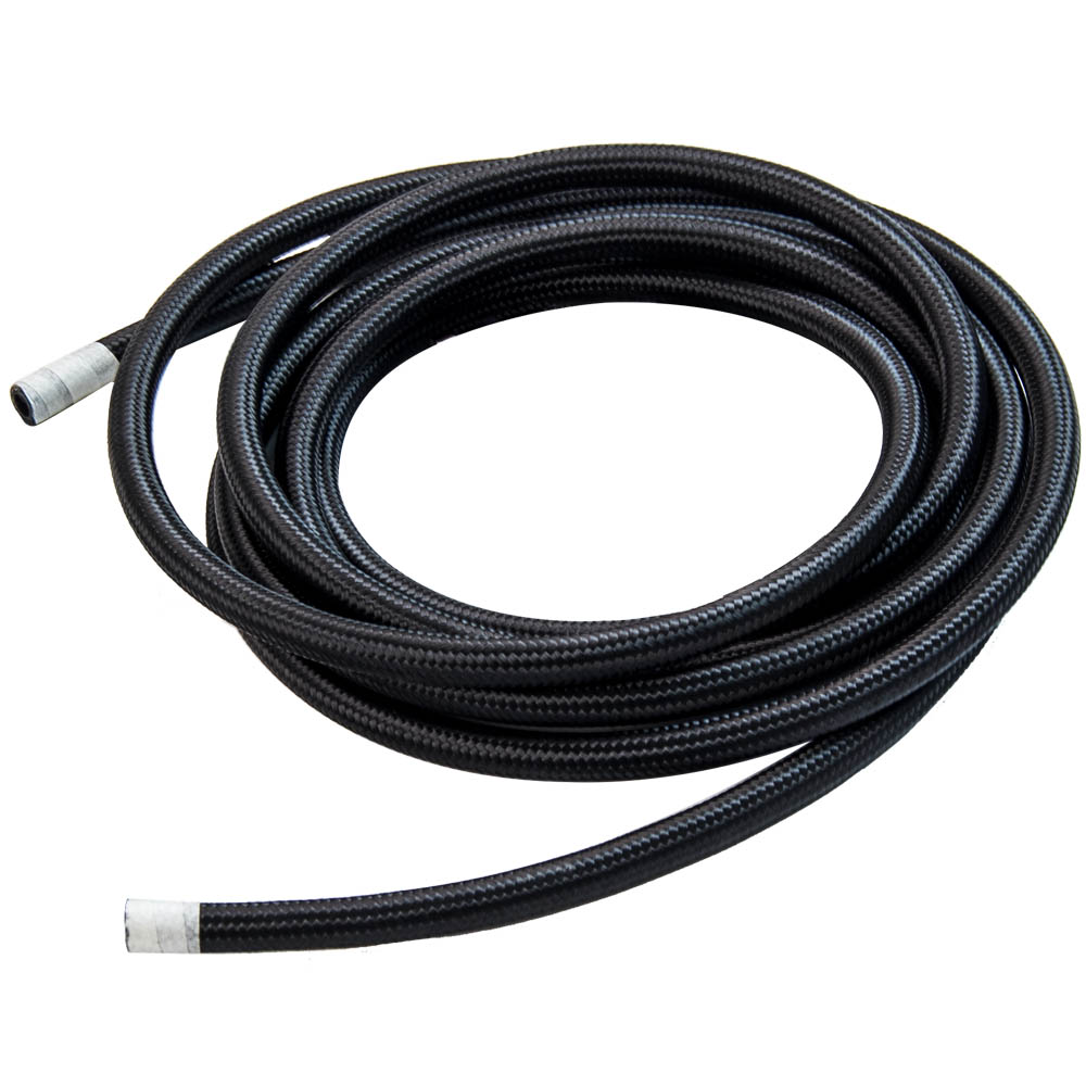 6AN 16FT Fuel Line Hose Kit Nylon Braided Oil Fuel Hose Line Fitting Universal