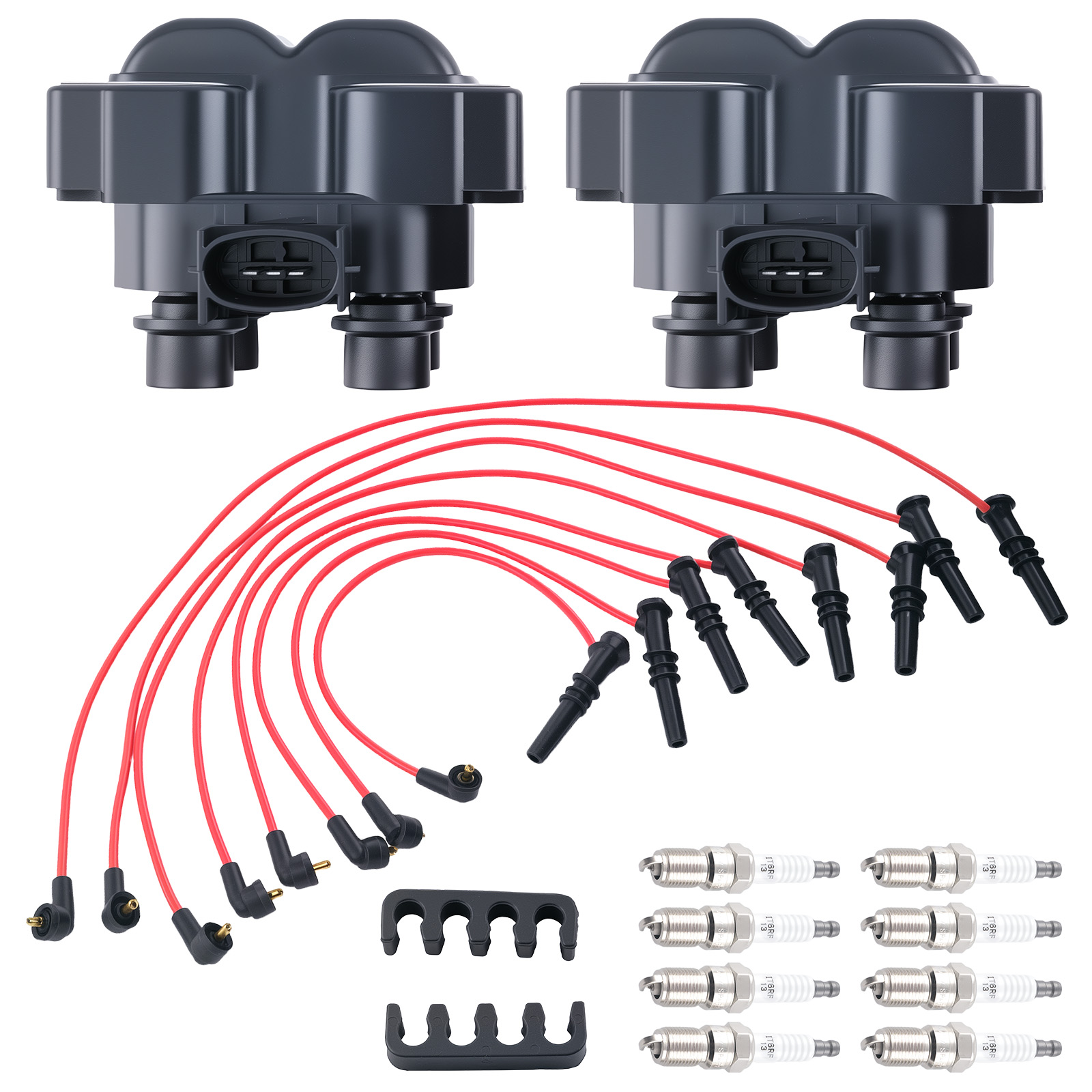 2x Ignition Coil & 8x Iridium Spark Plug & Wires for Ford Crown Victoria 4.6L V8