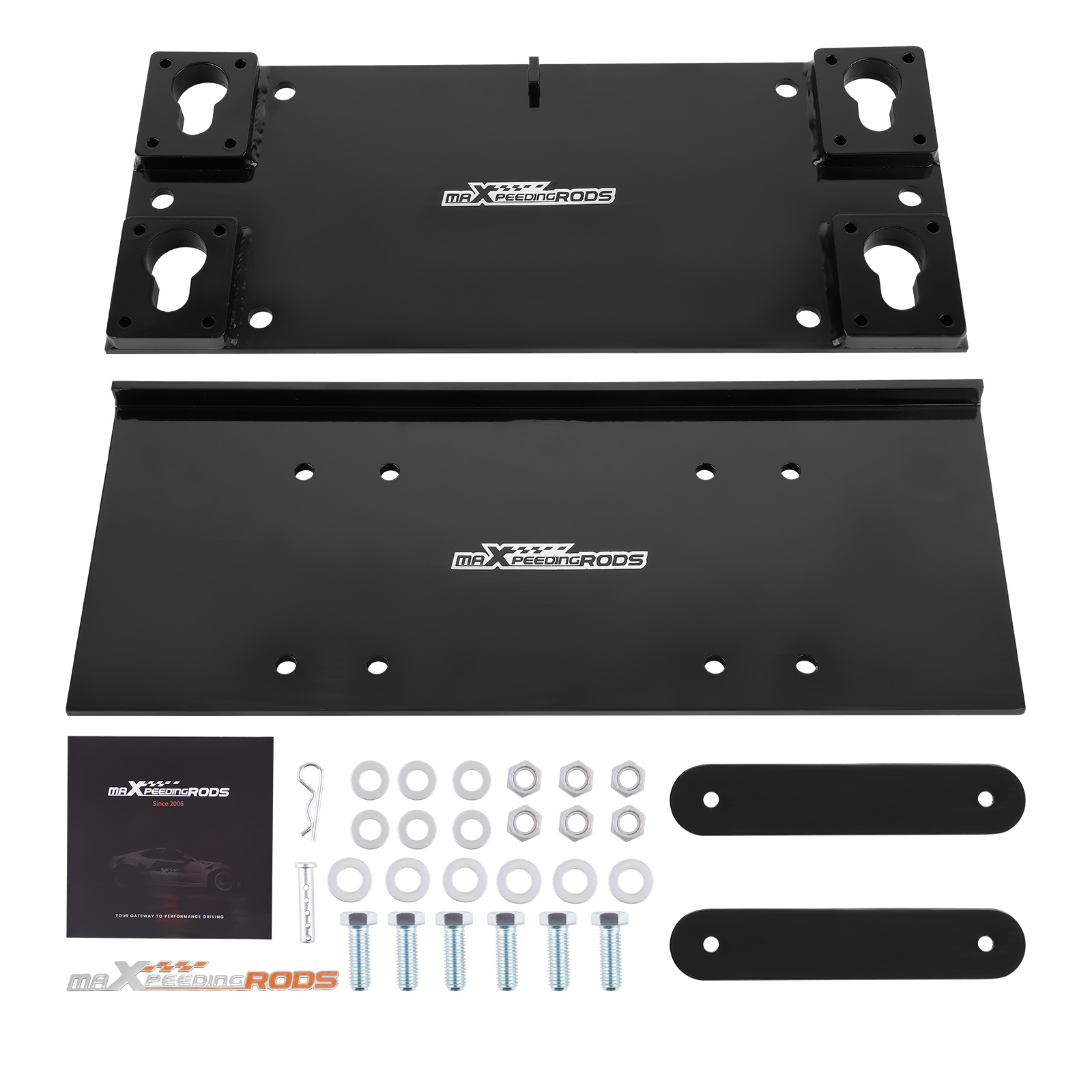 Winch Mount For Trailer Floor Fits 10K pounds satin black powder coated