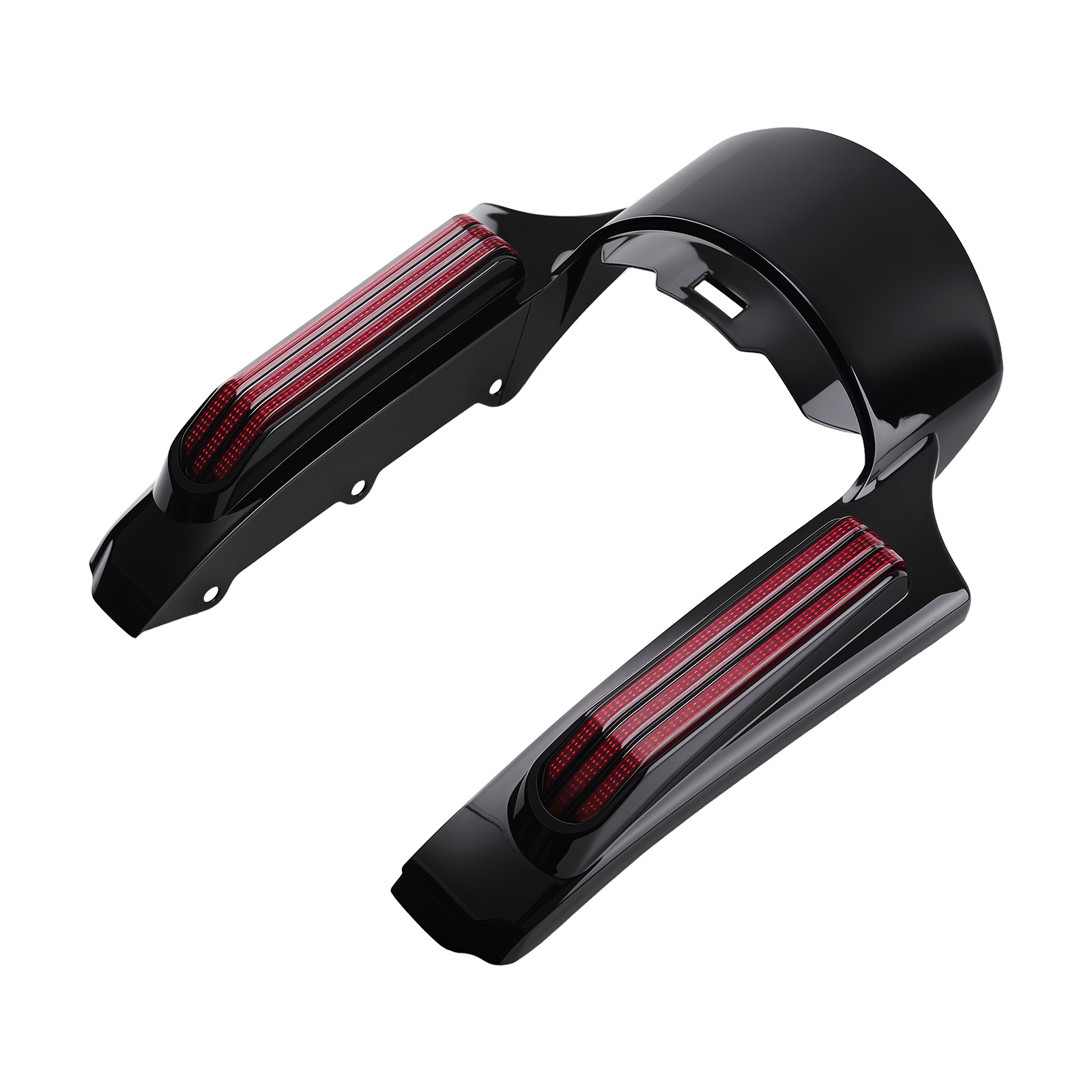 Black ABS Tail Light Fascia for Harley Touring Rear Fender w/ LED 2014-2024
