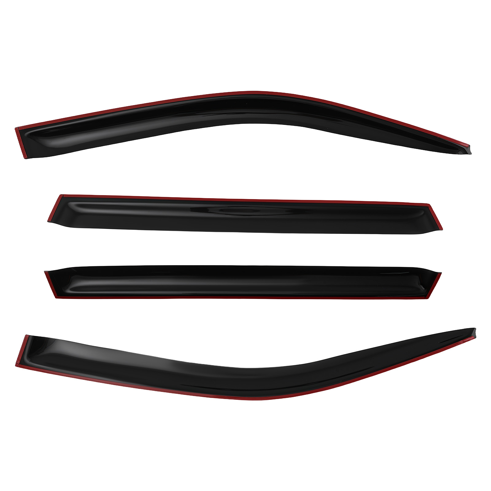 Window Visors Rain Guards Wind Deflectors Set for Honda Pilot 2003-2008 Black
