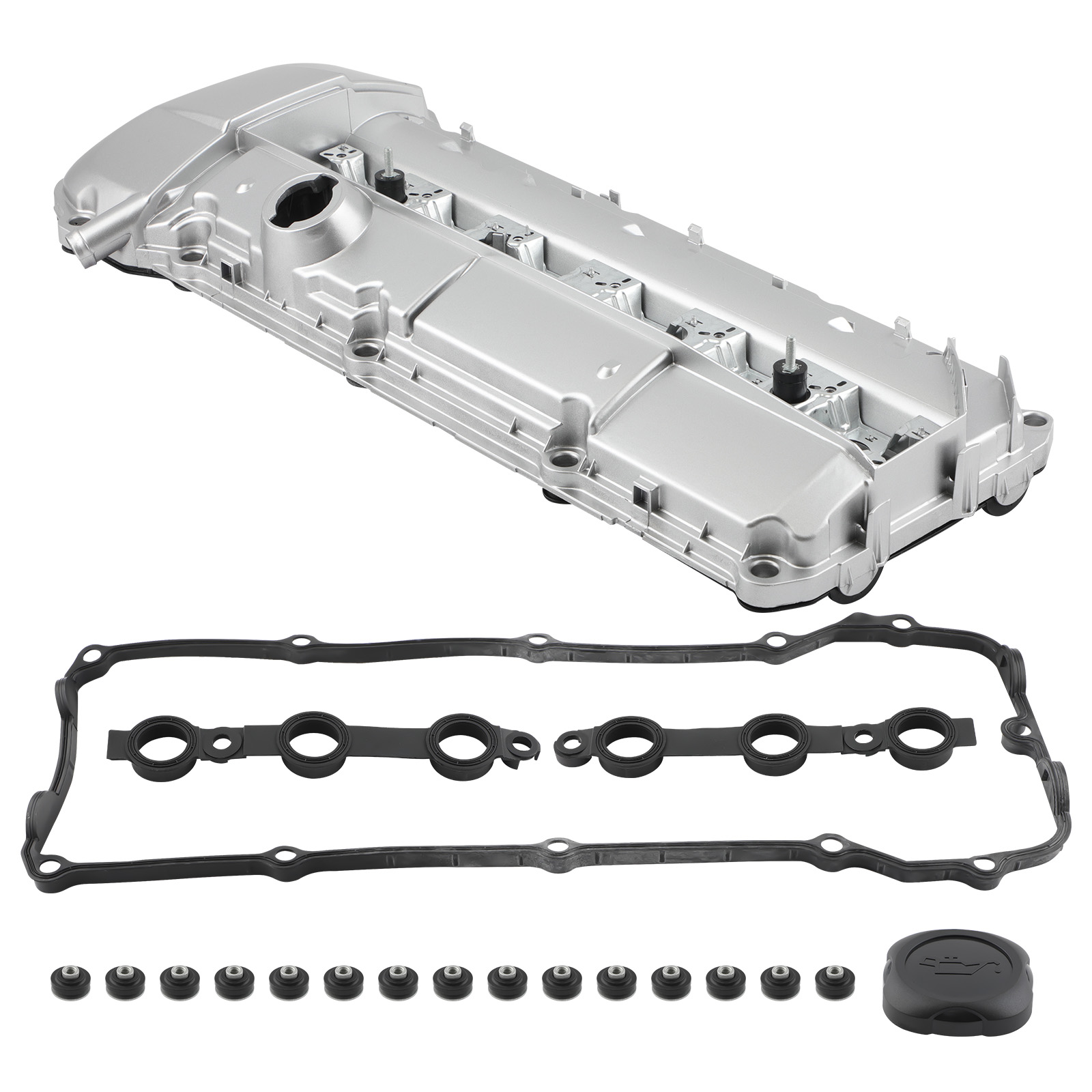 Aluminum Valve Cover & Gasket Kit For BMW 325CI 325I 330CI 525I 530I X5 M54