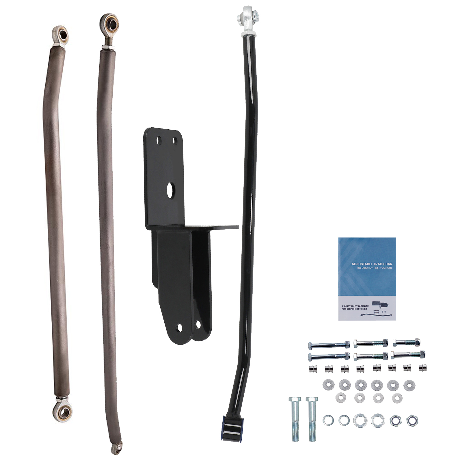 Front Adjustable Steering Kit w/Track Bar for Jeep Cherokee XJ 84-01 4-6.5 Lift