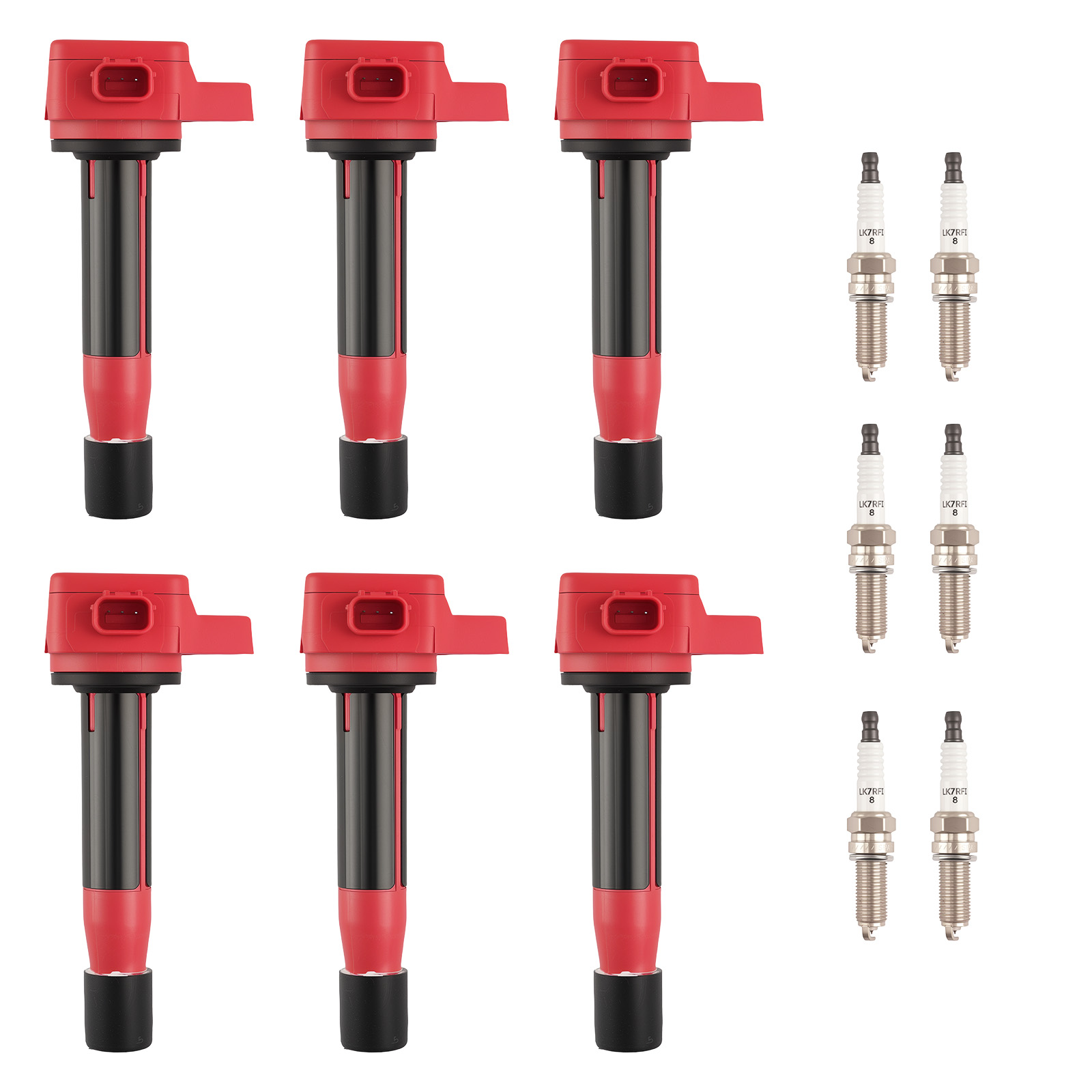 6pcs Ignition Coils & Spark Plugs Set for Honda/Acura V6 3.5L 3.7L 2008-2017