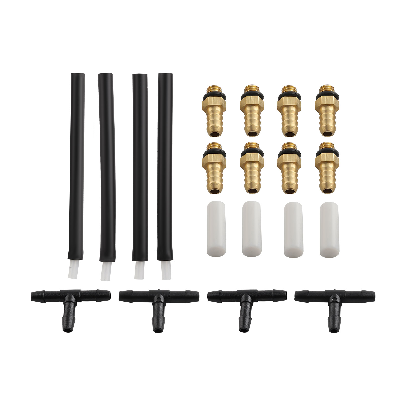 Carb Balance Synchronizer Gauge & 4 Cylinder Carburetor With Black Rubber Hose