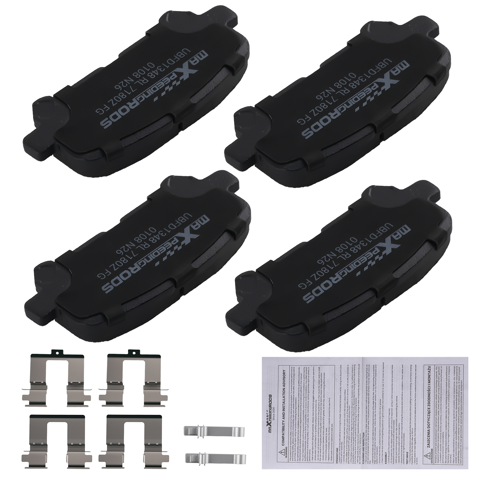 Rear Left&Right Brake Pads Set for Honda Odyssey 2011-2017 Pilot 2009-2015 D1281