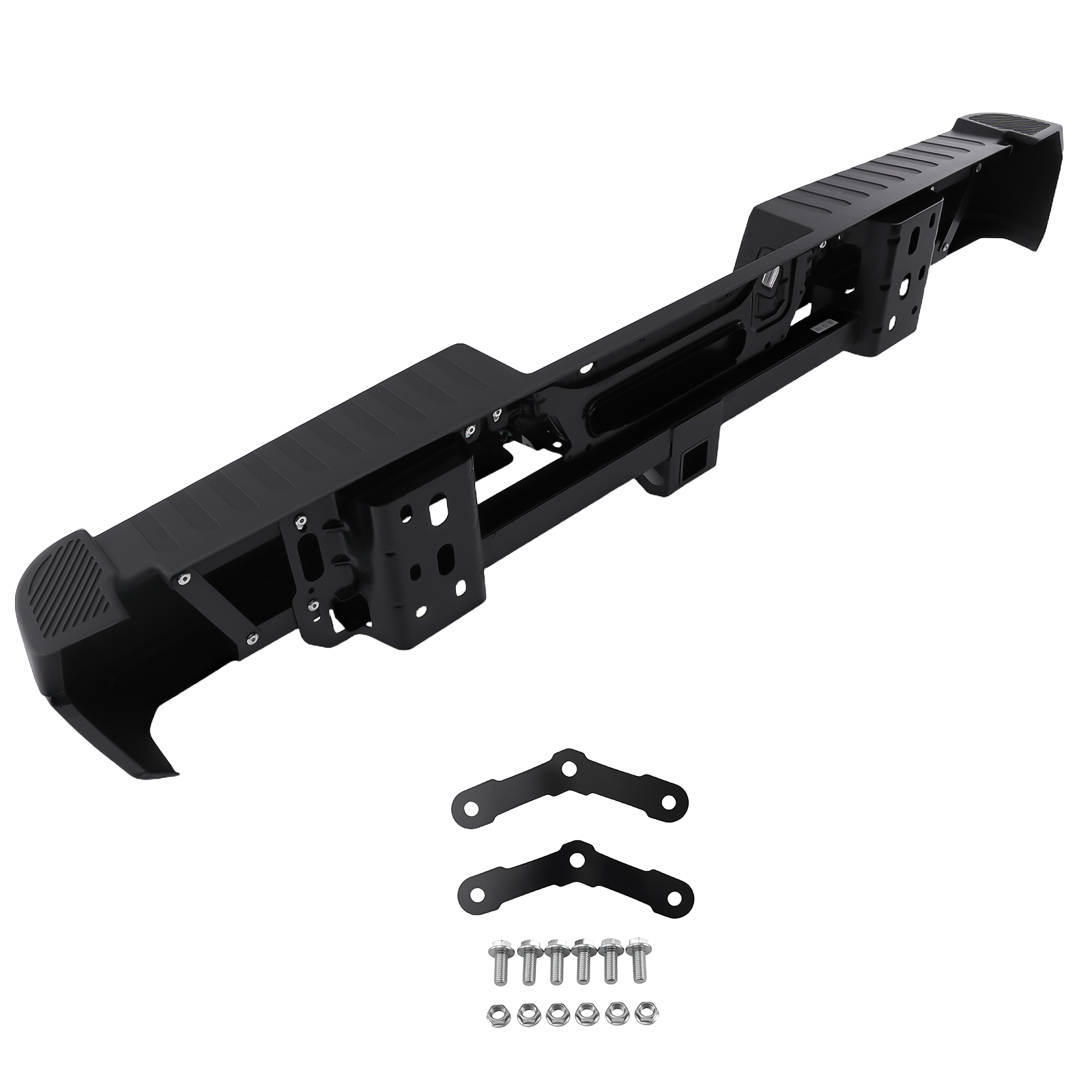 Black Rear Bumper for Ford F-150 2015-2020 FO1103188 W/Tow Hitch Steel