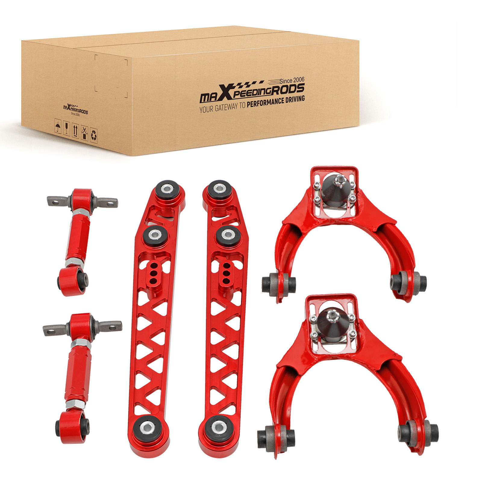 Lower Control Arms Camber Kits Front & Rear Adjustable for 1996-2000 Honda Civic