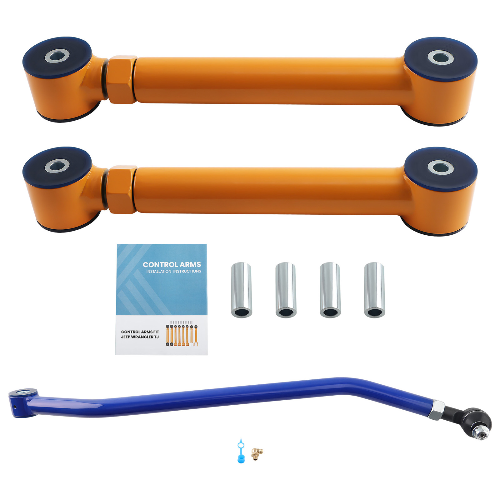 2PCS OBERER QUERLENKER HINTEN + SPURSTANGE VORNE FOR JEEP WRANGLER TJ 1997-2006