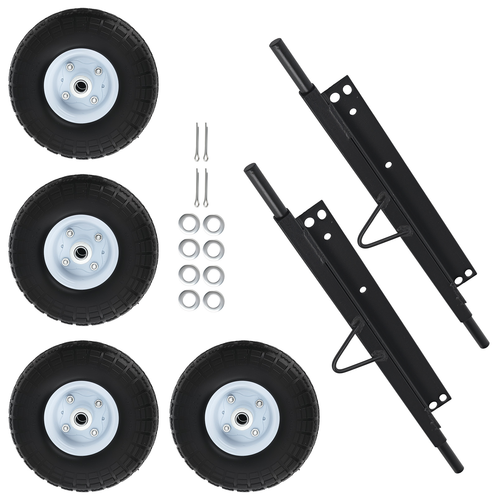 4PC Black& Blue Wheel Kit Steel Axles Hardware for Honda Generator EU3000is