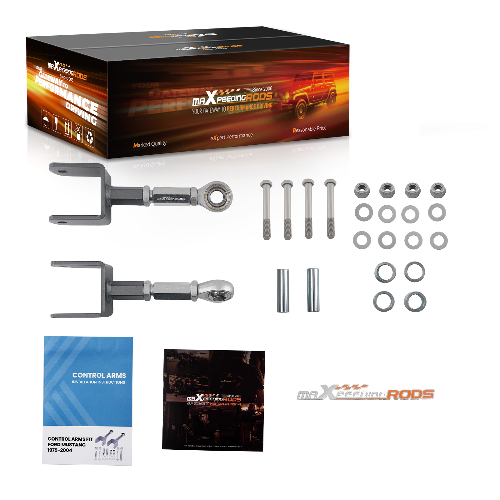 maXpeedingrods Heim Joint Rear Upper Control Arms for Ford Mustang 1979-2004 Kit