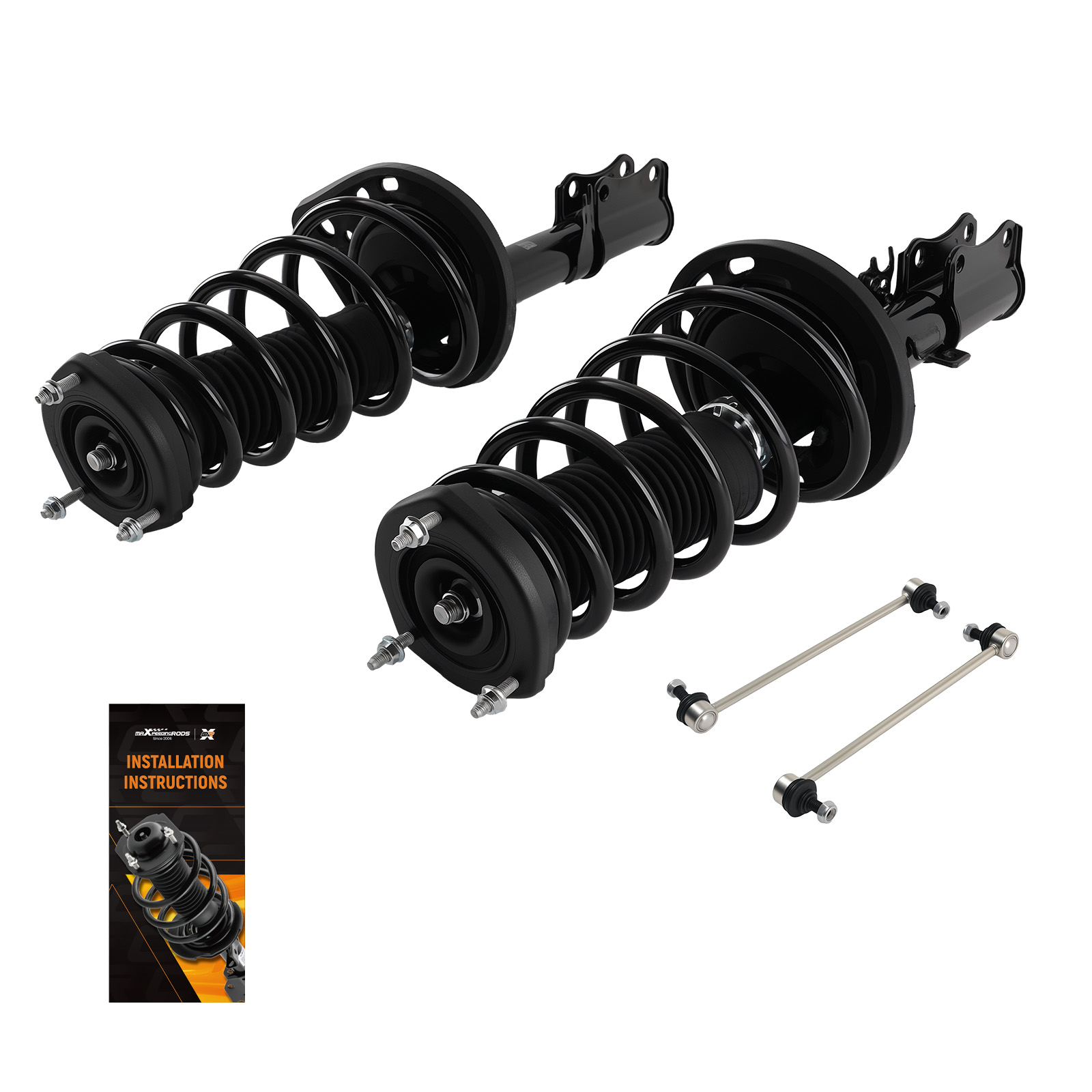 4X Rear Struts w/ Spring Assembly & Sway Bar Links For Toyota Camry 2007-2011