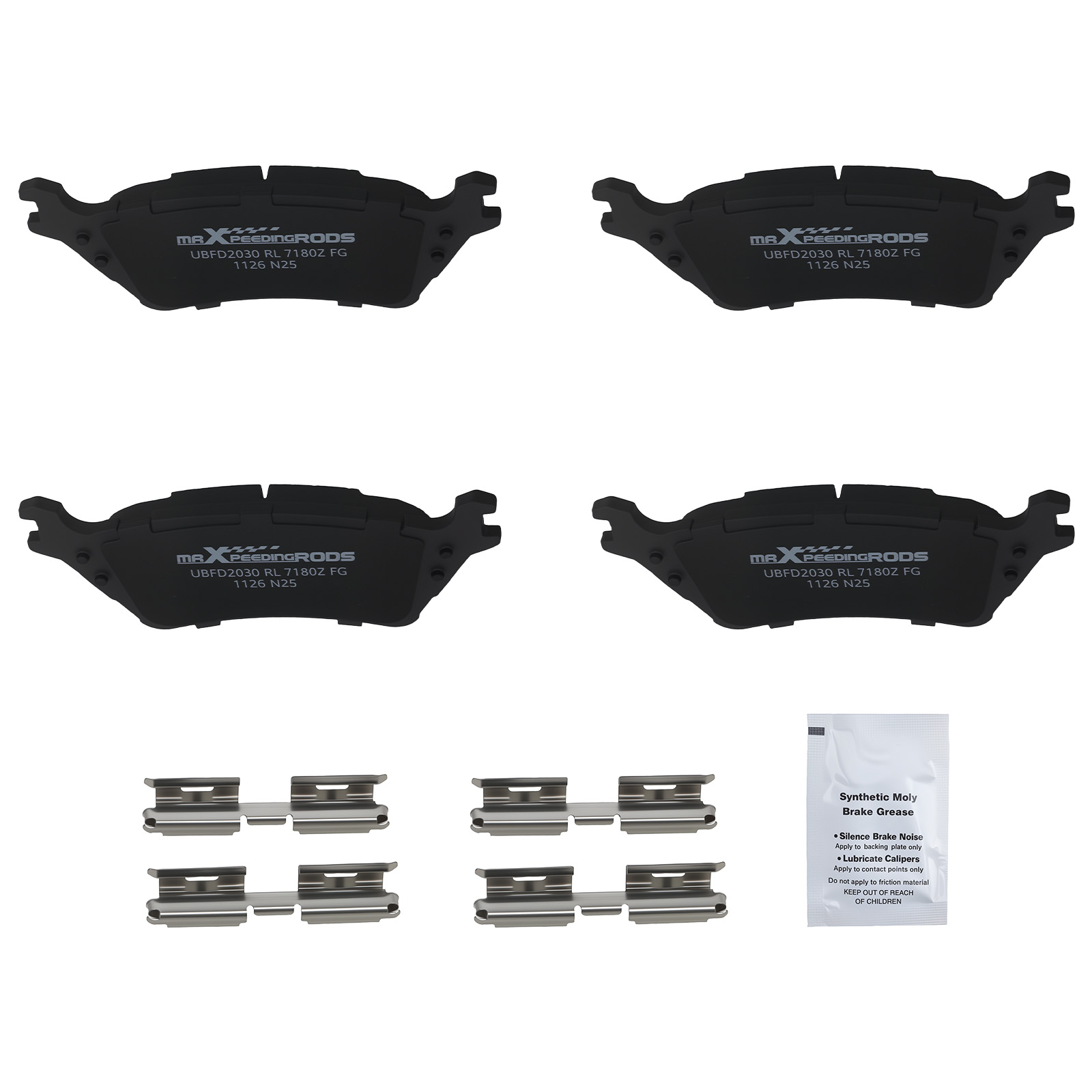 2 Pairs Rear Ceramic Brake Pads Set for Ford F-150 2012-2020 D1602 P1602 P-1602