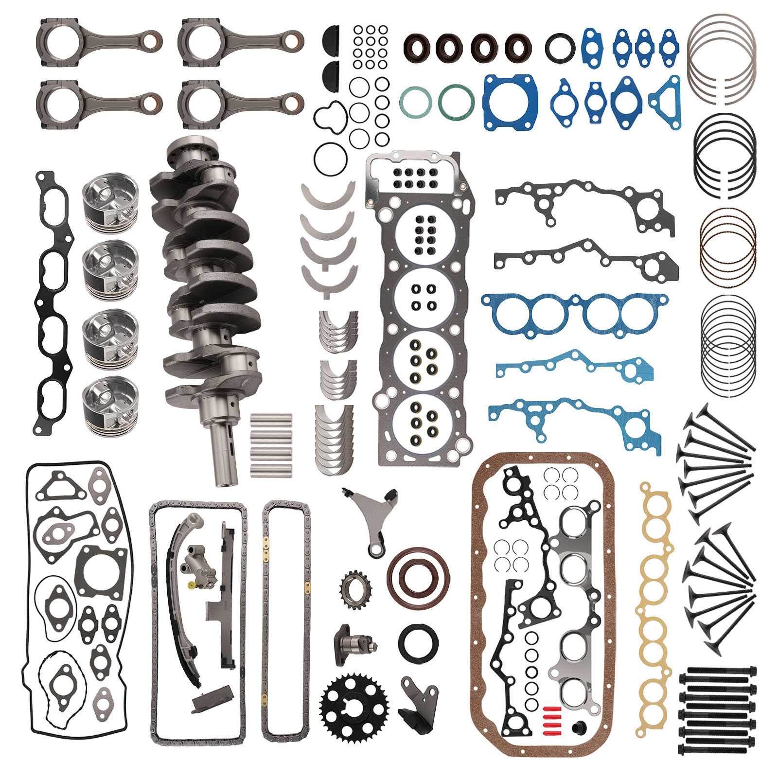 Engine Overhaul kit w/ Crankshaft for Toyota Tacoma T100 2.7L DOHC 3RZFE 1994-04