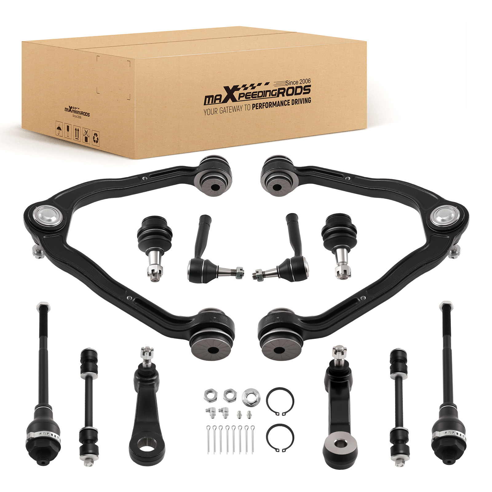 12pcs Front Upper Control Arms Pitman Idler Arms for 2000-2006 GMC Yukon XL 1500