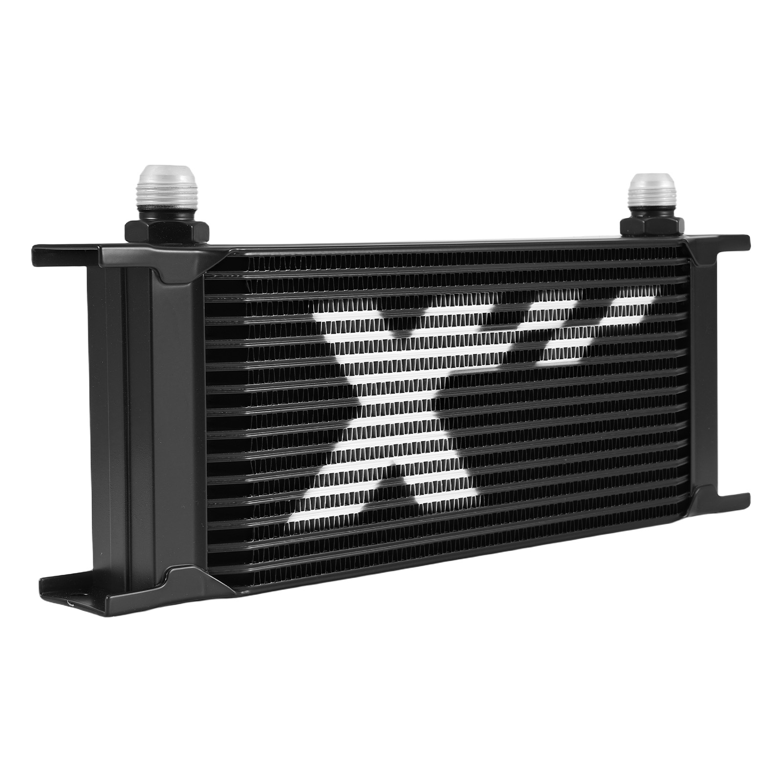 16 Row Aluminum Trans Engine Oil Cooler Kit Universal AN10 Air Guide Fittings
