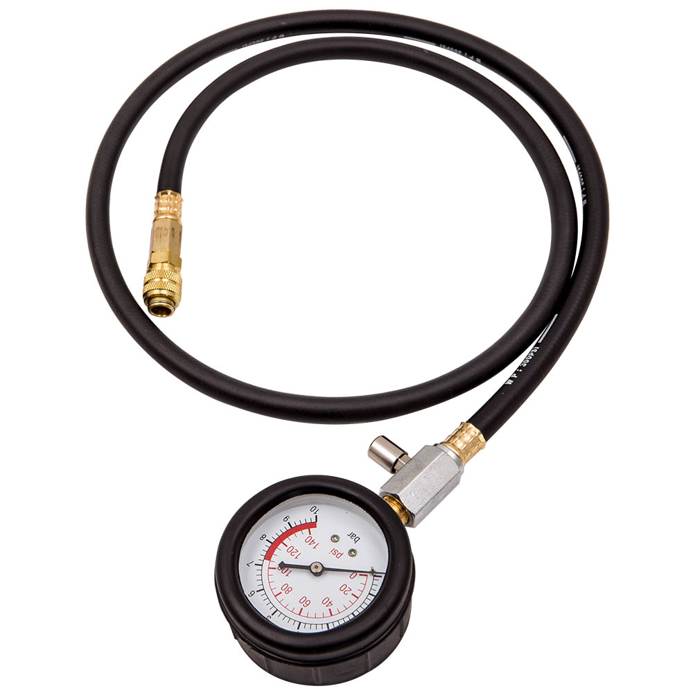 Kit Testeur Pression Huile Moteur 10 Adaptateurs 0-140 PSI Manomètre