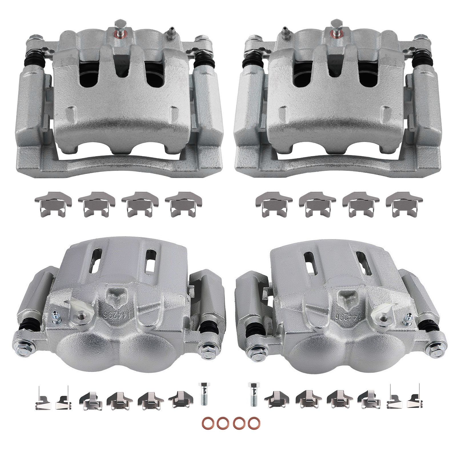 4pcs Front Rear Disc Brake Caliper for Ford F-250 Super Duty 08-12 Complete Kit