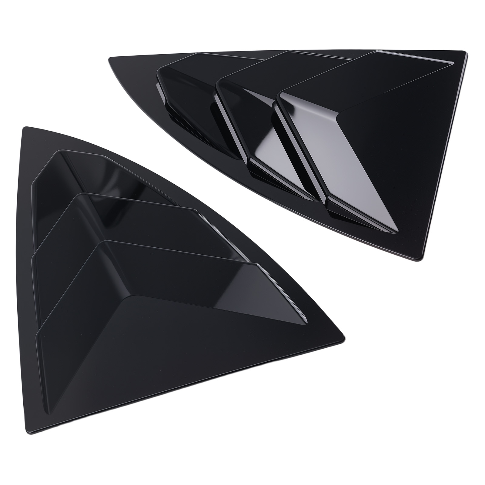 Quarter Window Side Louvers for Tesla Model Y 2020-2024 Painted Gloss Black