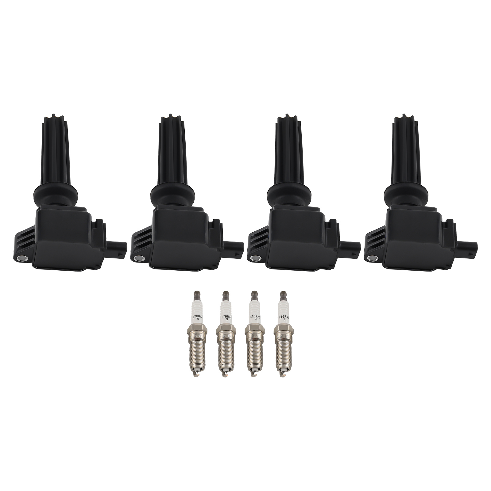 Ignition Coil Pack and Iridium Spark Plug Set of 4 For Ford Edge Escape Explorer