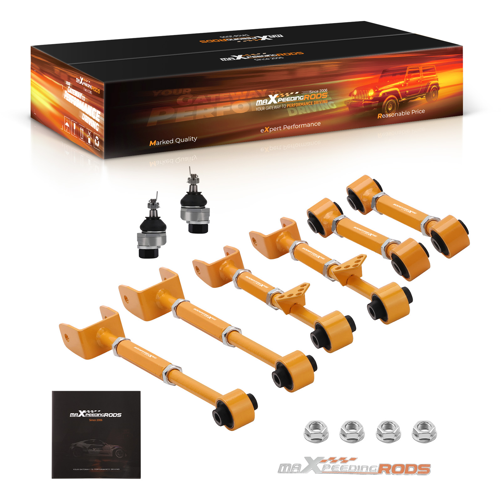 Front+Rear Camber Control Arms Toe Kits for 2008-17 Honda Accord 12-15 Crosstour