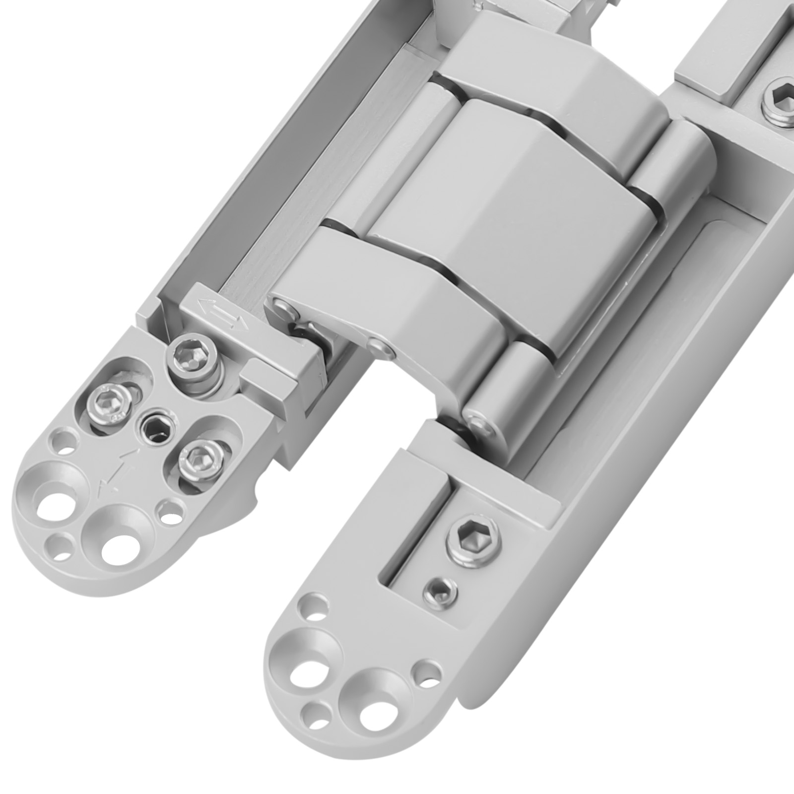 (1 Pair) 6in Hidden Door Hinge Aluminium Alloy 180 Degree Swing Concealed Hinge.