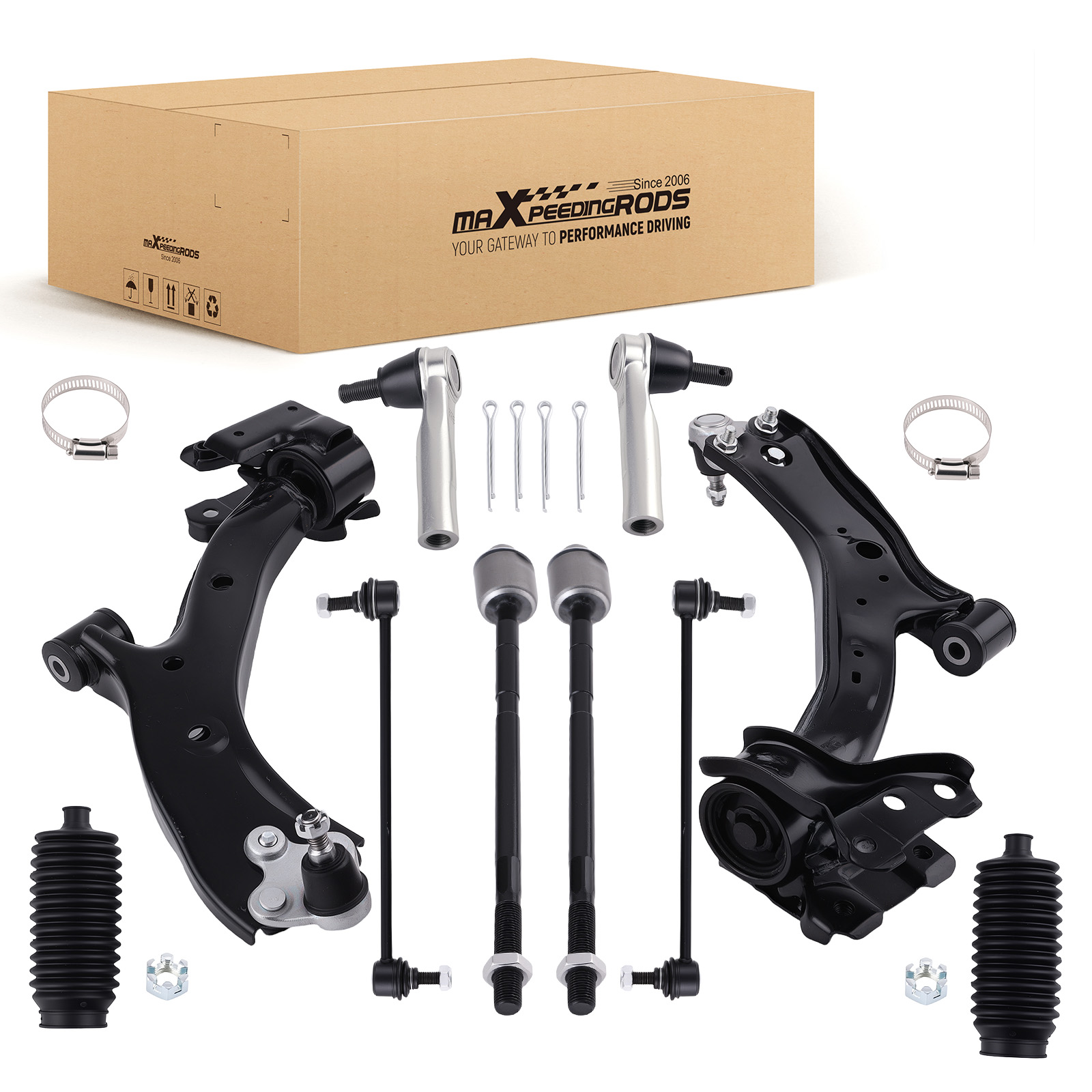 10x Front Suspension Lower Control Arm Sway Bar Tierods for 2007-2011 Honda CR-V