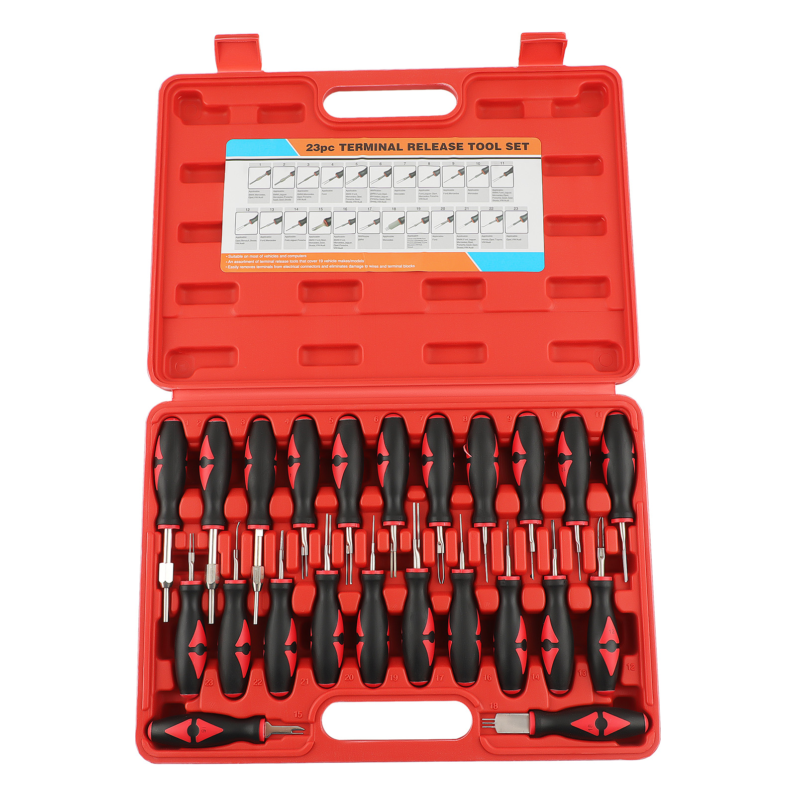 23pcs Auto Wire Terminal Connector Release Removal Crimp Pin Extractor Tool Kit