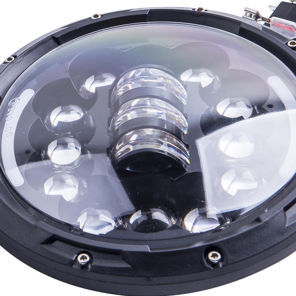 2pcs 7 Inch Round LED Headlight Headlamp Fit For Jeep 97-2017 Wrangler JK LJ TJ