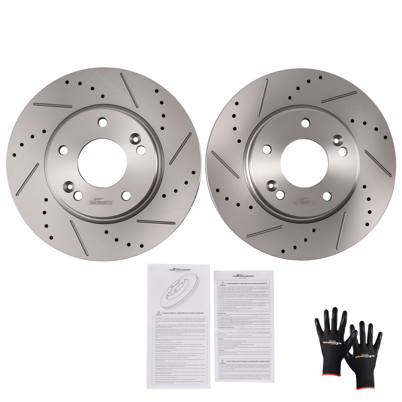 Front Drilled&Slotted Brake Rotors for Hyundai Elantra 2011-2020 Venue 2020-2026