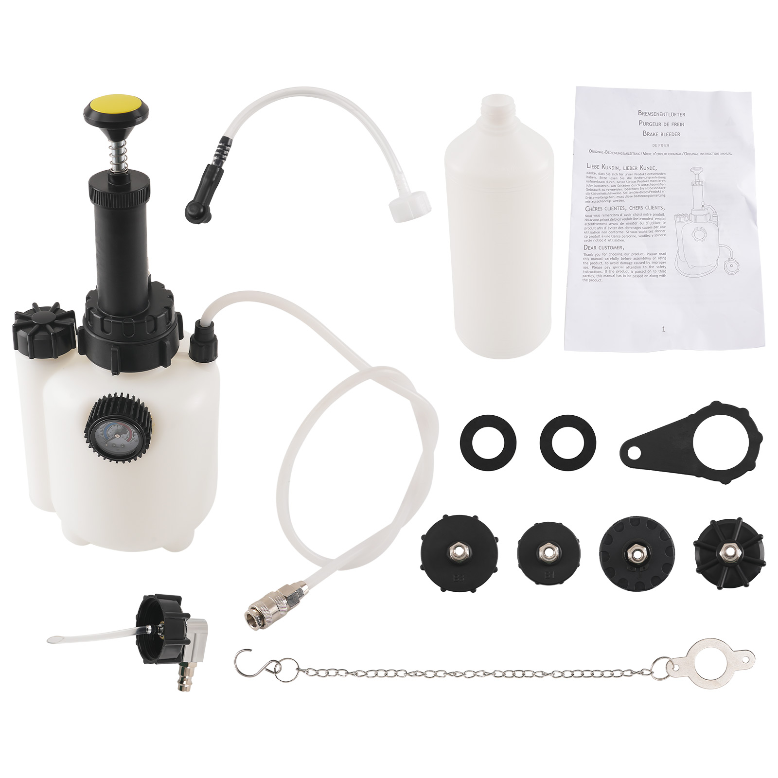 3L Capacity Manual Brake Clutch Bleeder Fluid Tools Power Bleeding Kit New