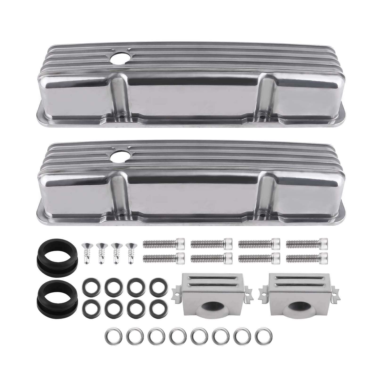 Fabricated Aluminum Valve Covers Mounting Hardware For Small Block 283 302 400