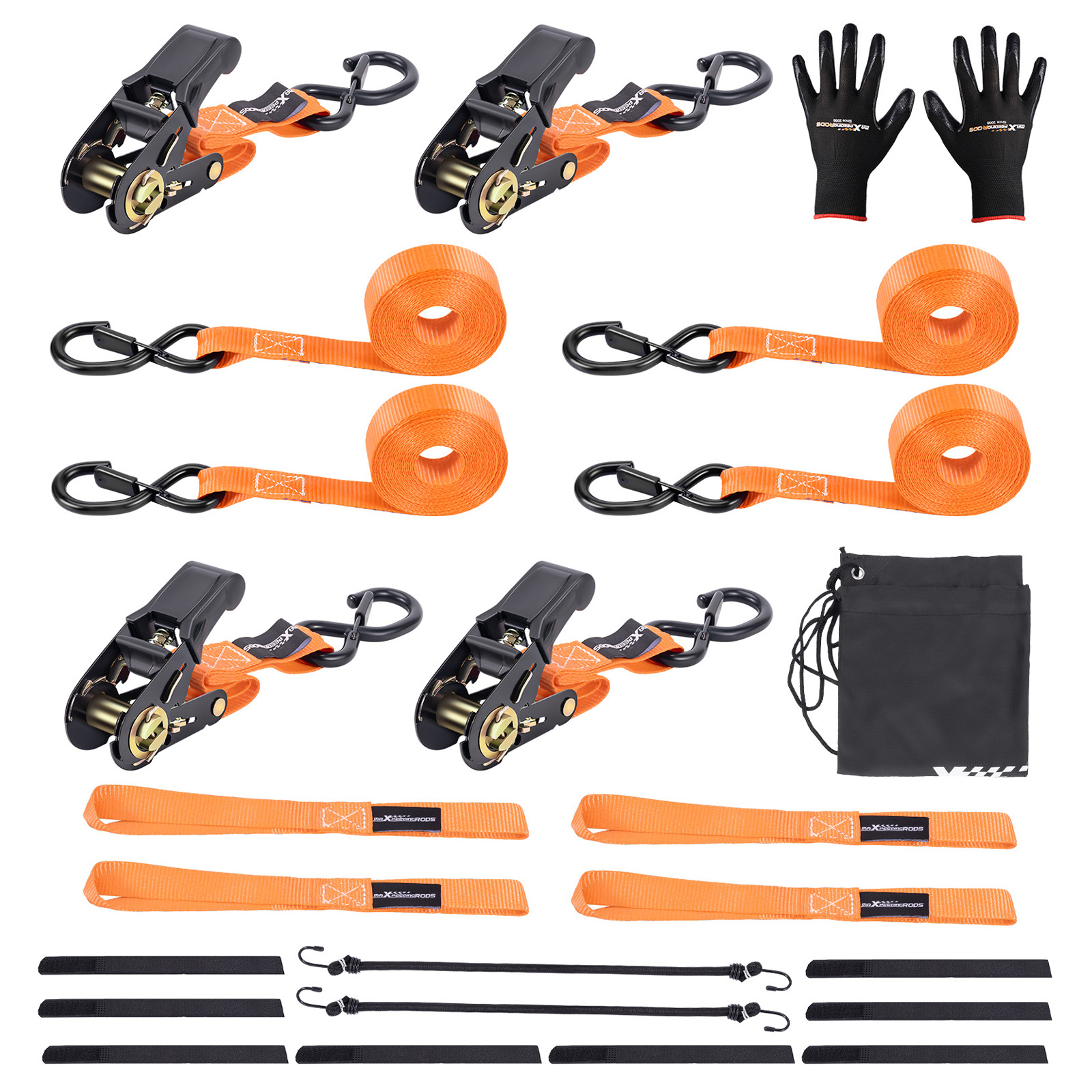 1 inch Heavy Duty  Ratchet Tie Down Kit 2200 lbs fit for Transport for ATV Truck