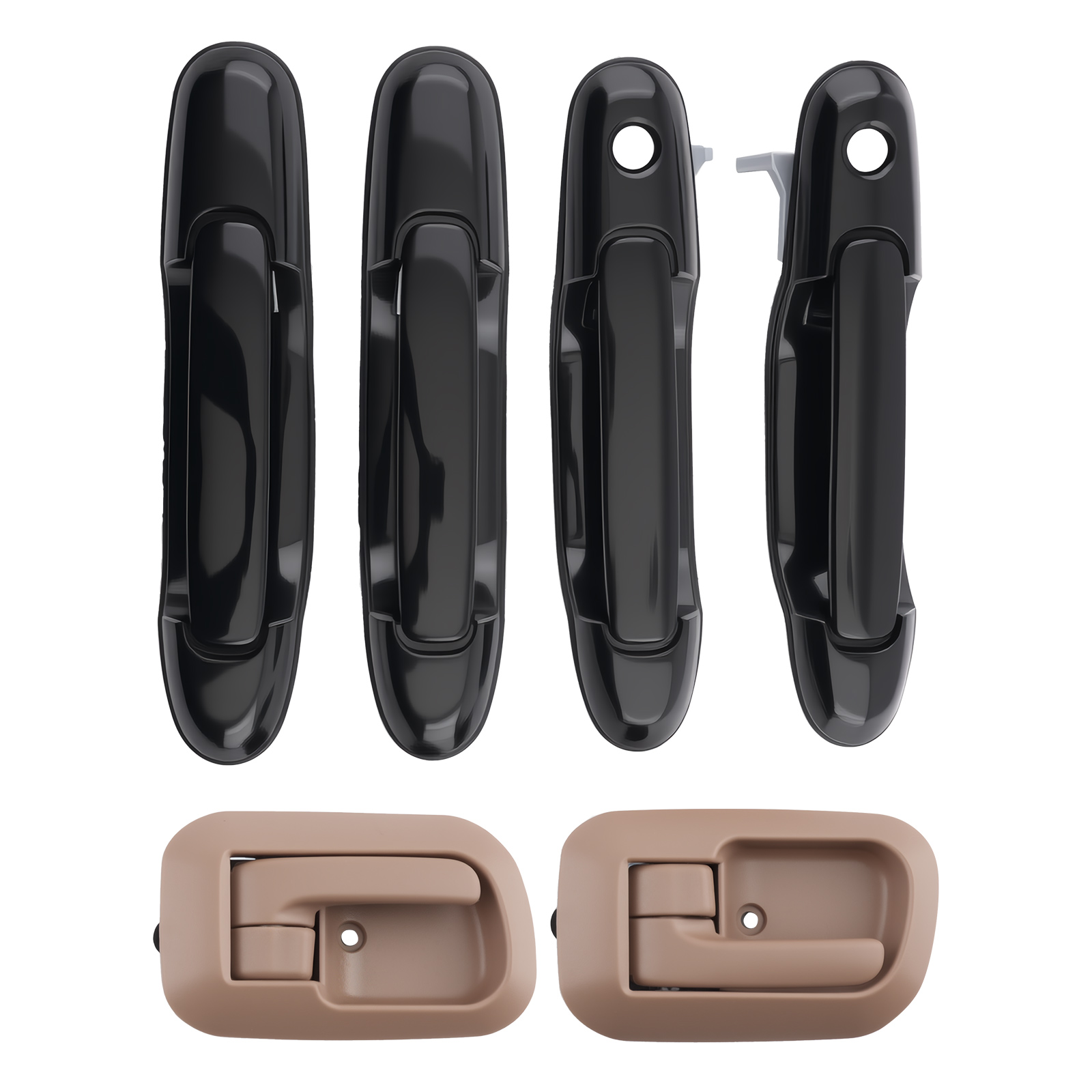 6PCS Door Handle for Toyota Sienna 1998-2003 69278-08010-E0 Black