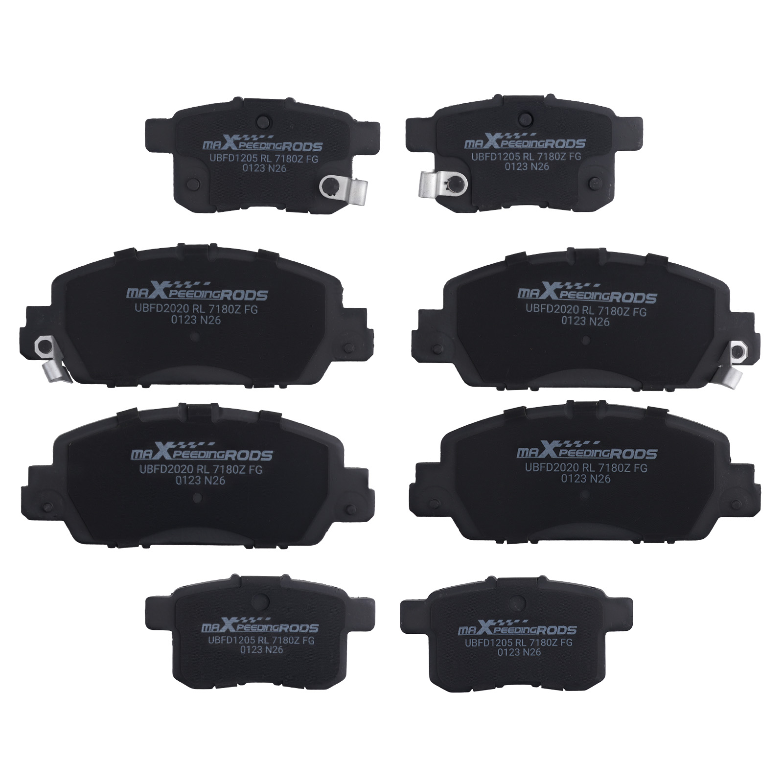 Front&Rear Ceramic Brake Pads Kit for Honda Accord 2013-2017 D1451 w/Hardware