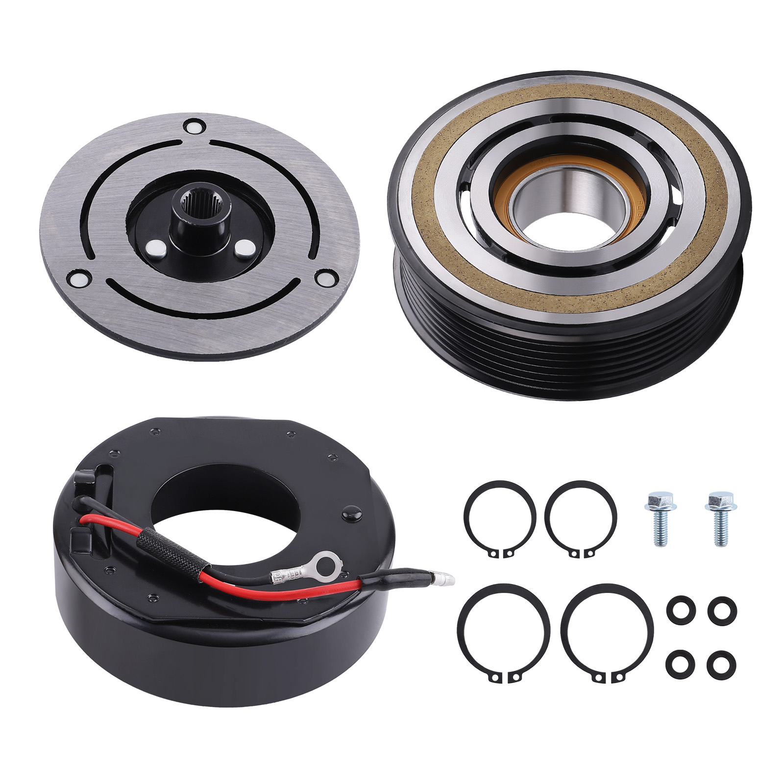 7 Groove Compressor Clutch Kit Pulley Coil For Toyota Tacoma 2.7L 3.5L 2016-2020