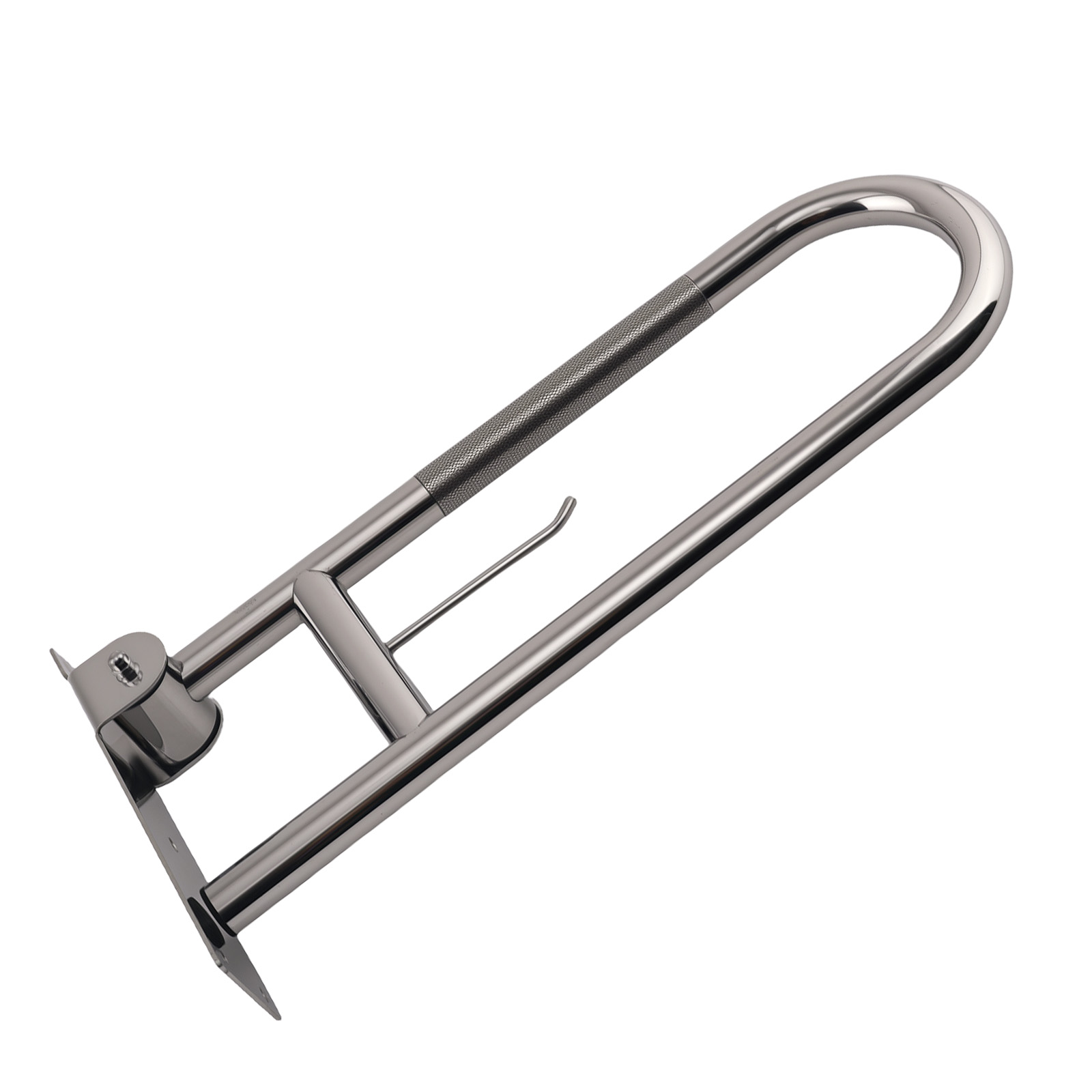 Stainless Steel Flip‑Up Bathroom Toilet Grab Bar Safety Rail for Handicap Users