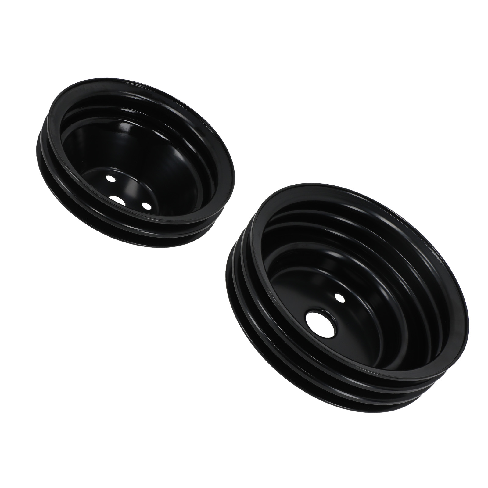 Double/Triple Groove Crank Pulley Set for Chevy 305 350 SBC V8 Long Water Pump