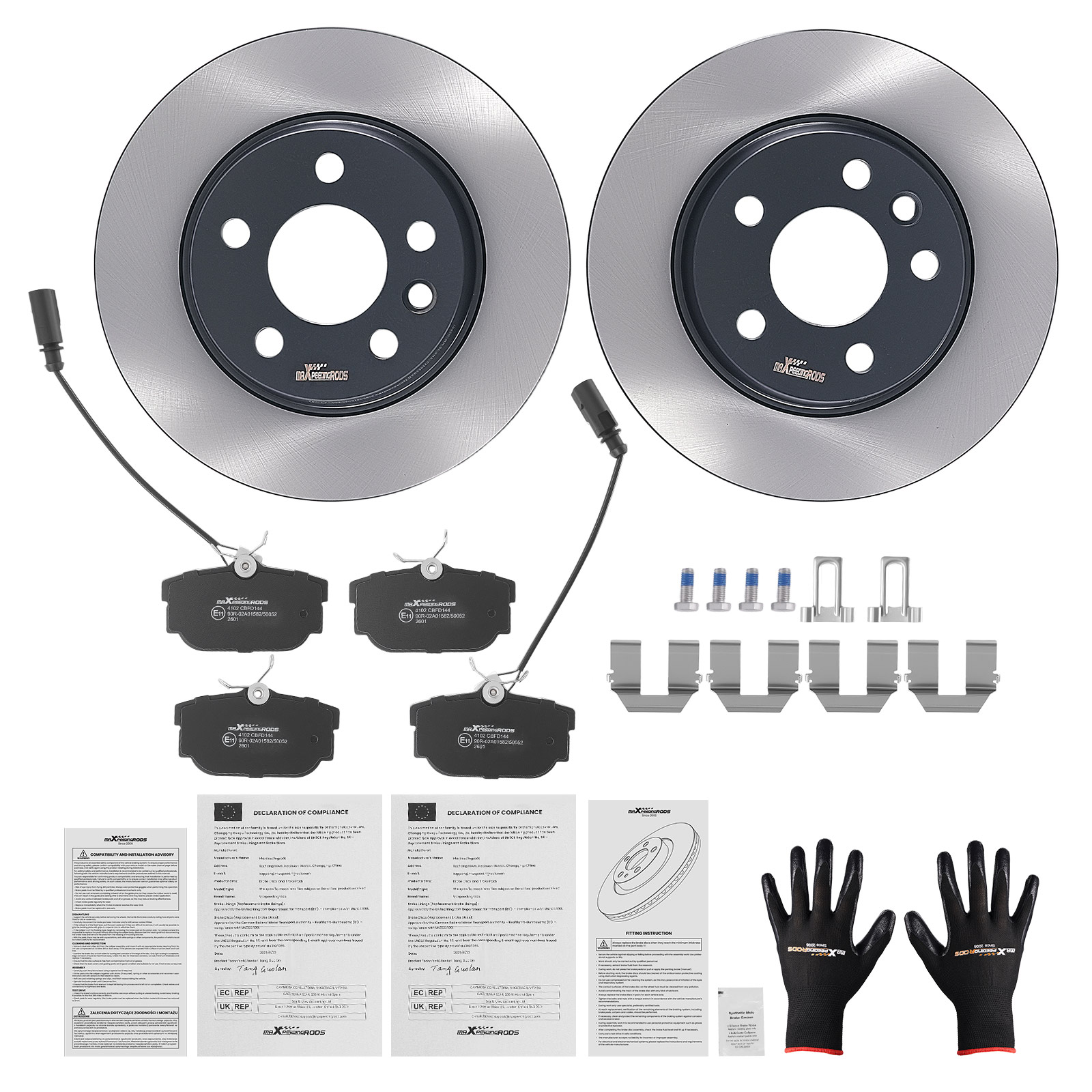 2x Disques 279.9mm + Plaquettes for VW Transporter IV Kasten 7DA 7DH