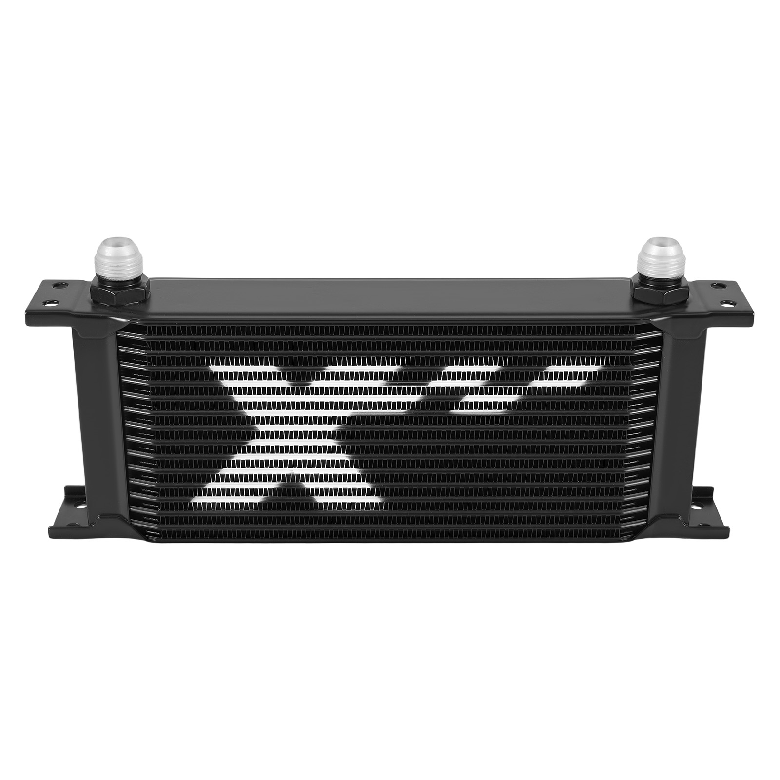 16 Row Aluminum Trans Engine Oil Cooler Kit Universal AN10 Air Guide Fittings
