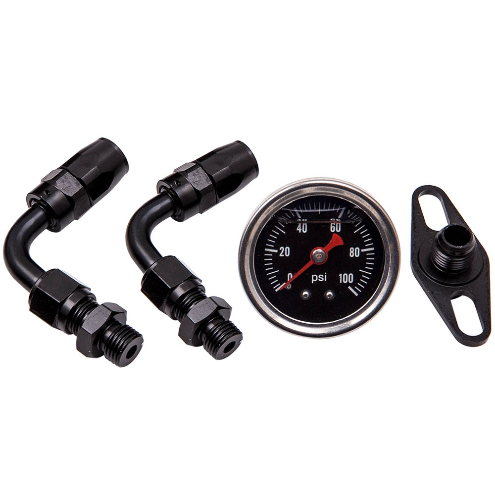 Regulador Presion Gasolina Universal 6AN con Manometro 0-100PSI Aluminio CNC