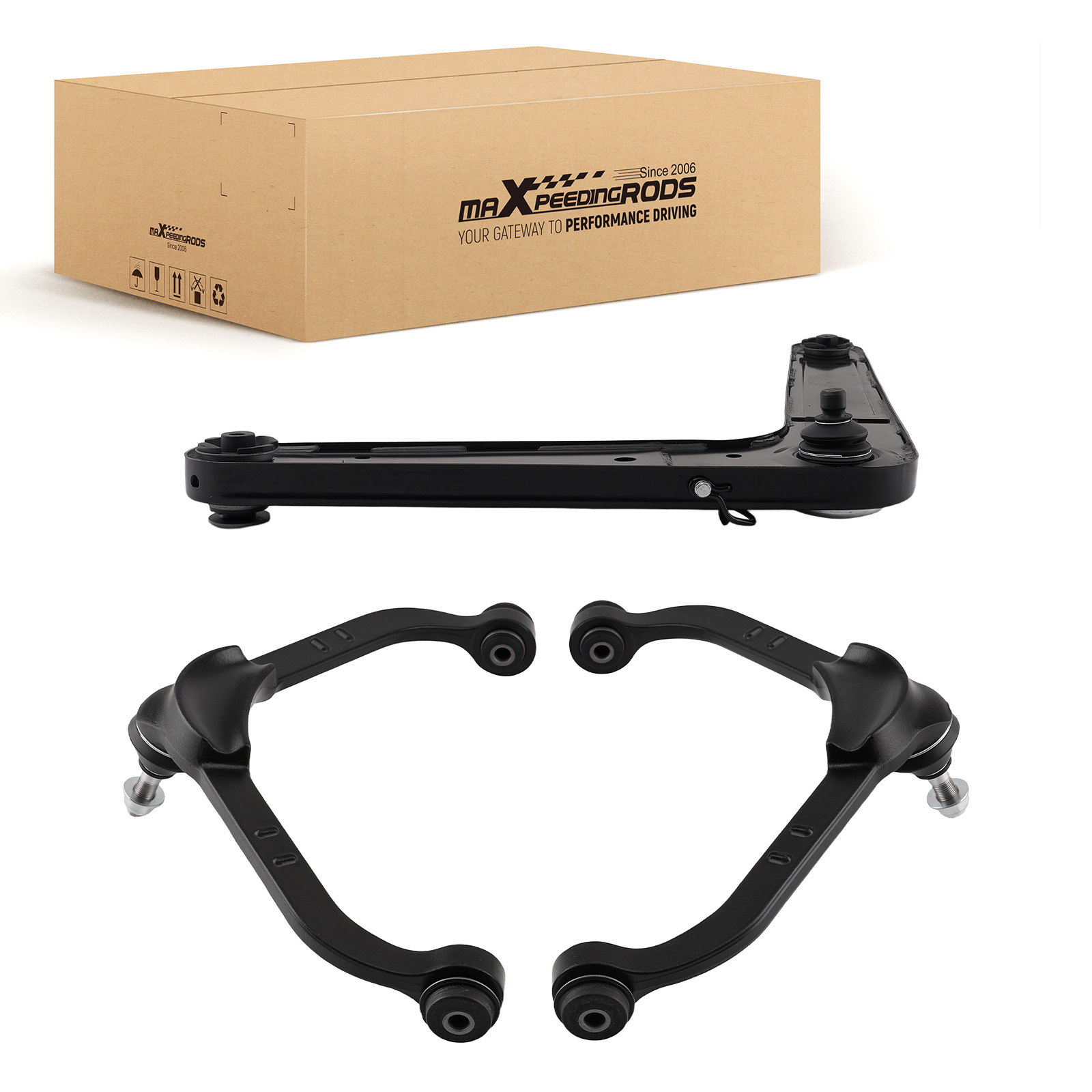 3PCS Front & Rear Upper Control Arm Kit w/ Ball Joint for Jeep Liberty 2002-2007