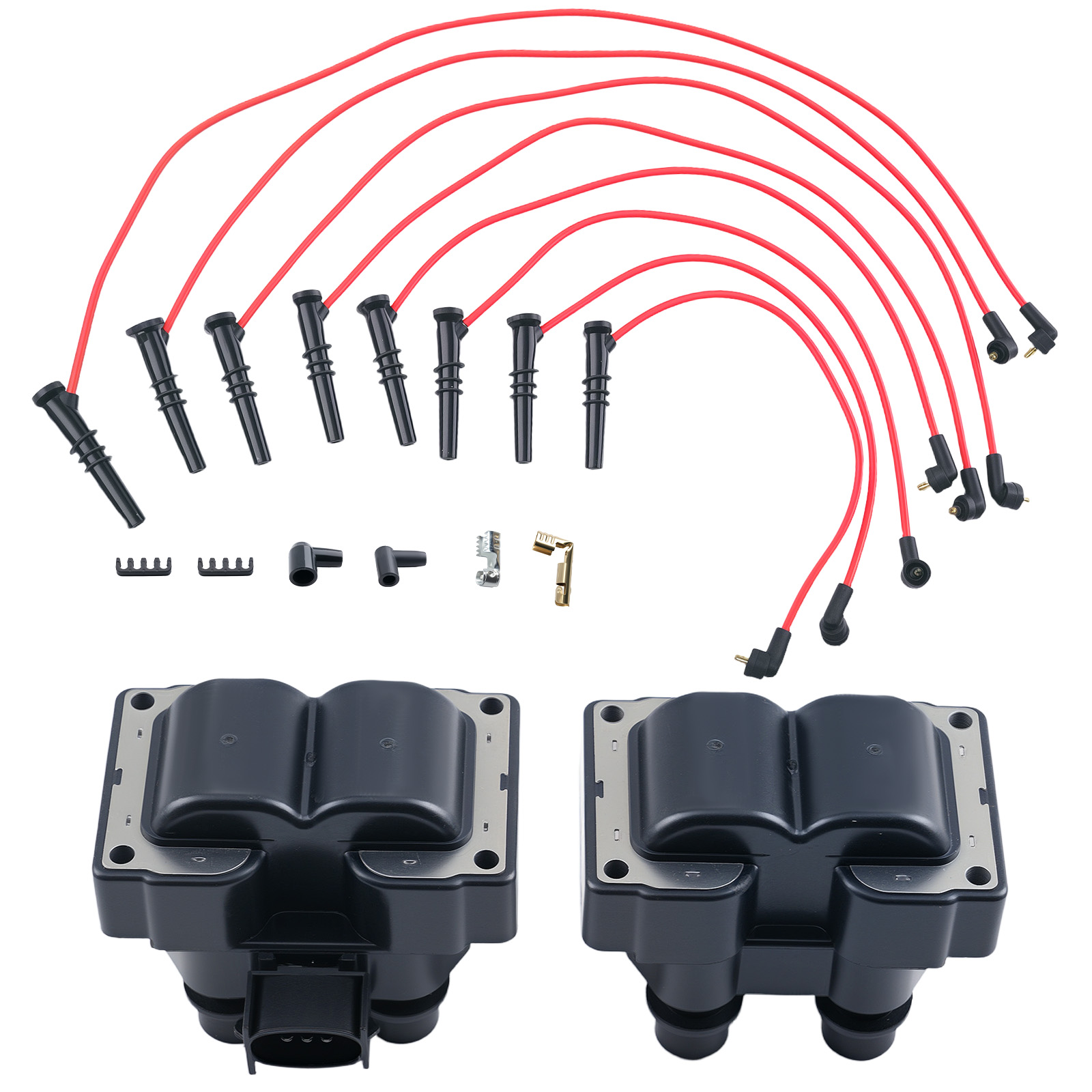2x Ignition Coil + 8x Wire Set for Ford Explorer Mercury Mountaineer 5.0L 96-01