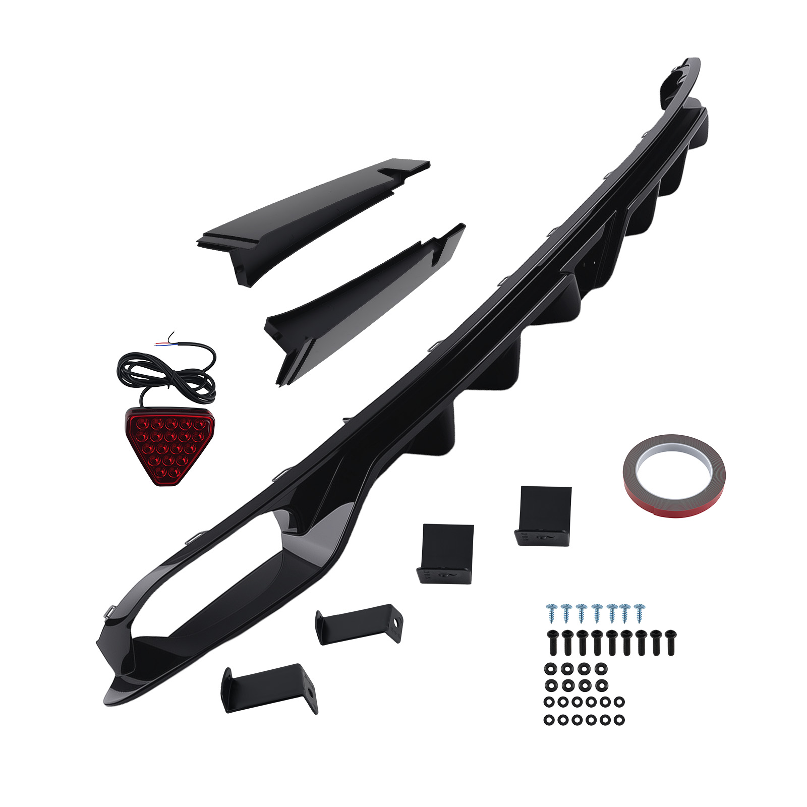Rear Diffuser Bumper Lip Glossy Black For 2022-2025 11th Gen Honda Civic Sedan