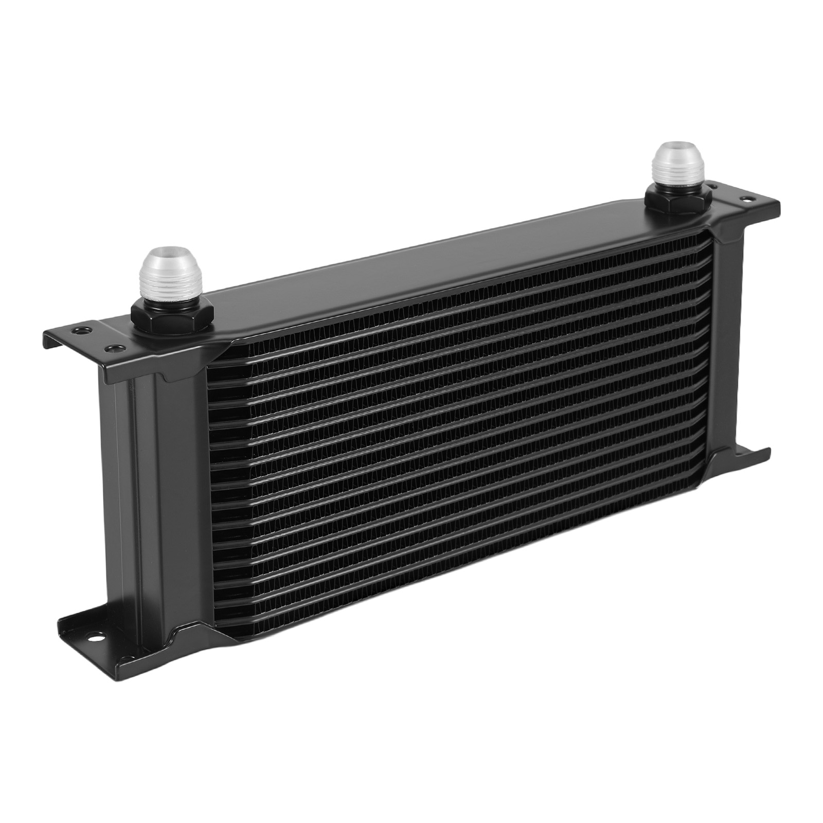 16 Row Aluminum Trans Engine Oil Cooler Kit Universal AN10 Air Guide Fittings