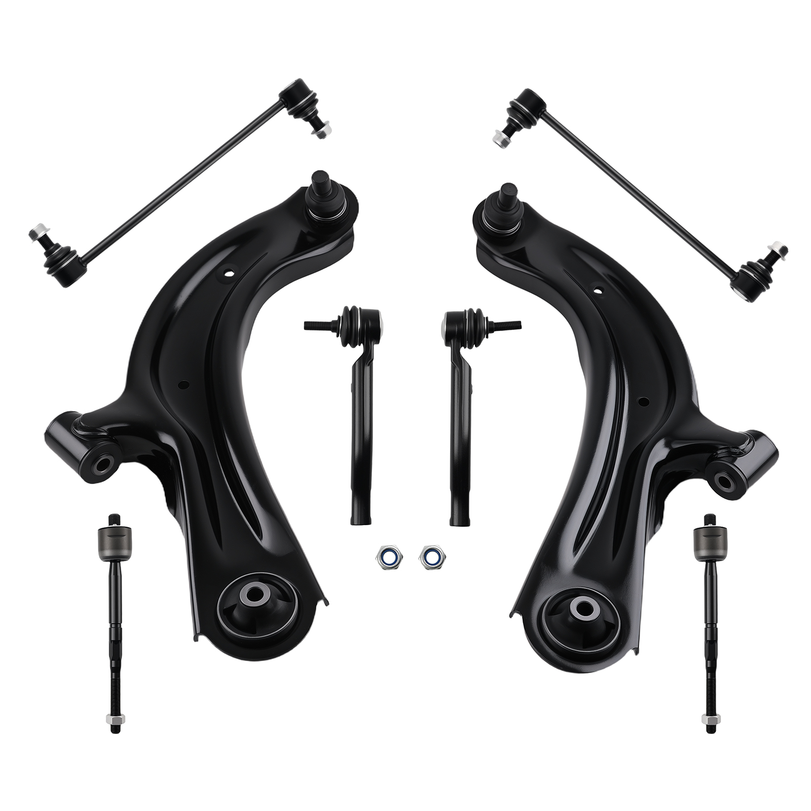 Front Lower Ball Joint Control Arms Tie Rod For 2013-2019 Nissan NV200 Sentra