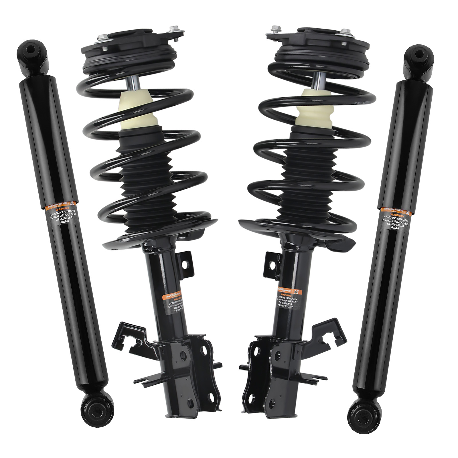 4x Front Rear Complete Shock Struts Assembly For 2007-2011 2012 Nissan Sentra